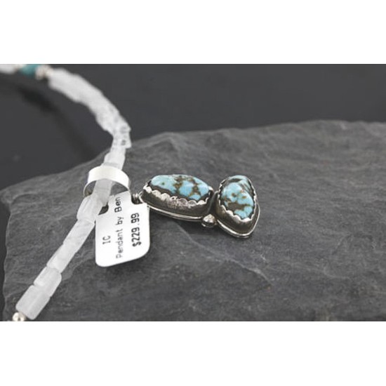 Handmade Certified Authentic Navajo .925 Sterling Silver Natural Turquoise Native American Necklace 370977384054