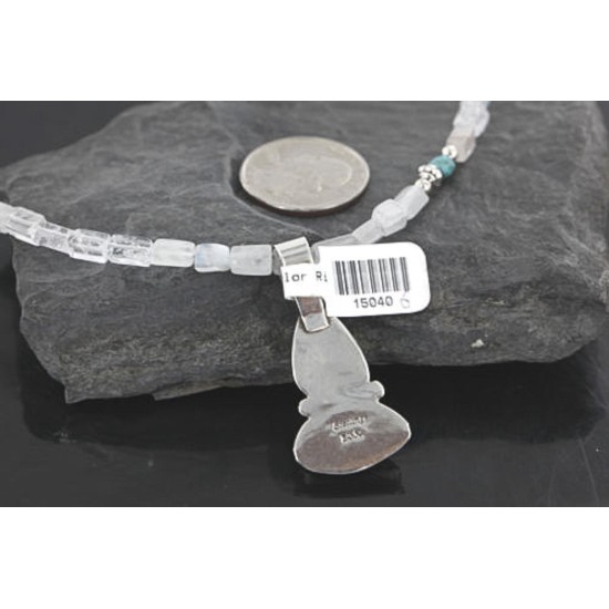 Handmade Certified Authentic Navajo .925 Sterling Silver Natural Turquoise Native American Necklace 370977384054