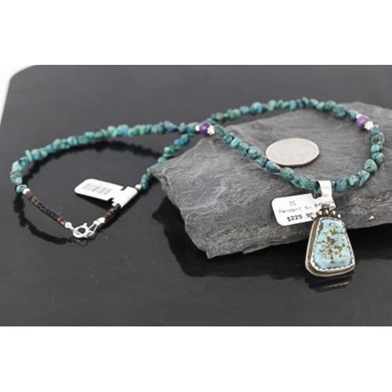 Handmade Certified Authentic Navajo .925 Sterling Silver Natural Turquoise Native American Necklace 370979991780