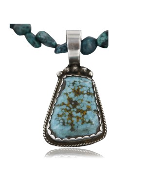 Handmade Certified Authentic Navajo .925 Sterling Silver Natural Turquoise Native American Necklace 370979991780