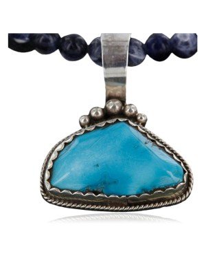 Handmade Certified Authentic Navajo .925 Sterling Silver Natural Turquoise Native American Necklace 370986910461