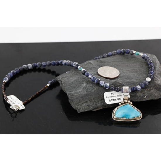Handmade Certified Authentic Navajo .925 Sterling Silver Natural Turquoise Native American Necklace 370986910461