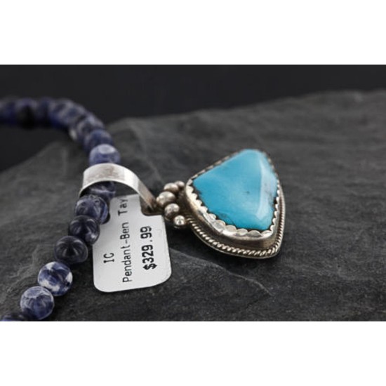 Handmade Certified Authentic Navajo .925 Sterling Silver Natural Turquoise Native American Necklace 370986910461