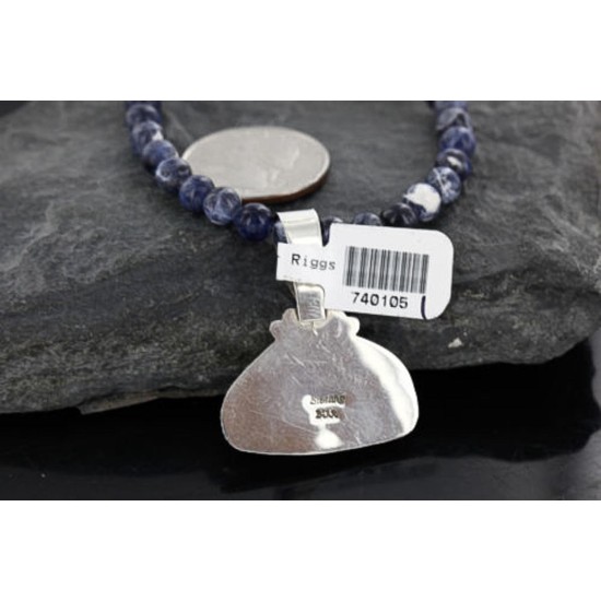 Handmade Certified Authentic Navajo .925 Sterling Silver Natural Turquoise Native American Necklace 370986910461
