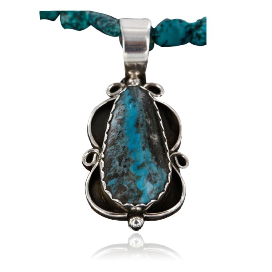 Handmade Certified Authentic Navajo .925 Sterling Silver Natural Turquoise Native American Necklace 370988828707