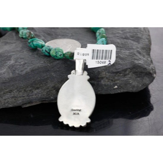 Handmade Certified Authentic Navajo .925 Sterling Silver Natural Turquoise Native American Necklace 370990860504