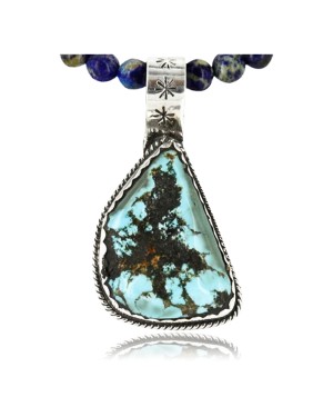 Handmade Certified Authentic Navajo .925 Sterling Silver Natural Turquoise Native American Necklace 370996213815