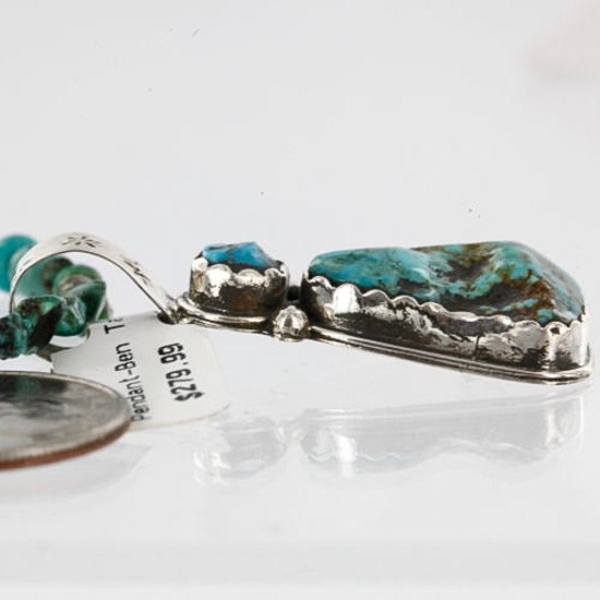 Handmade Certified Authentic Navajo .925 Sterling Silver Natural Turquoise Native American Necklace 370997962876