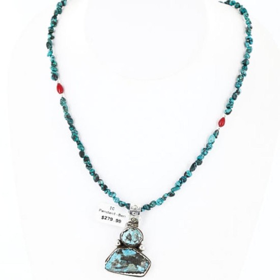 Handmade Certified Authentic Navajo .925 Sterling Silver Natural Turquoise Native American Necklace 370998064816