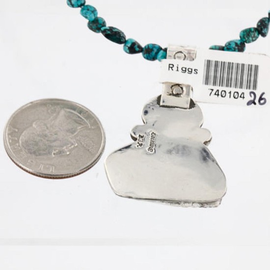 Handmade Certified Authentic Navajo .925 Sterling Silver Natural Turquoise Native American Necklace 370998064816