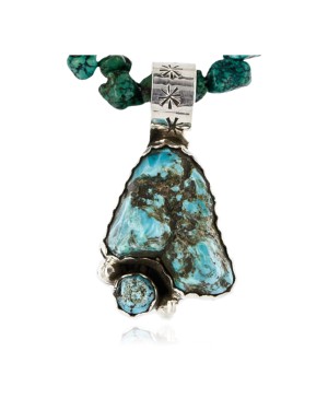 Handmade Certified Authentic Navajo .925 Sterling Silver Natural Turquoise Native American Necklace 370998610377