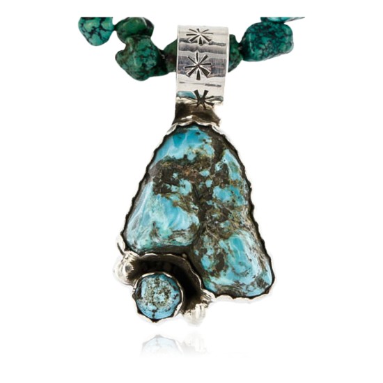 Handmade Certified Authentic Navajo .925 Sterling Silver Natural Turquoise Native American Necklace 370998610377