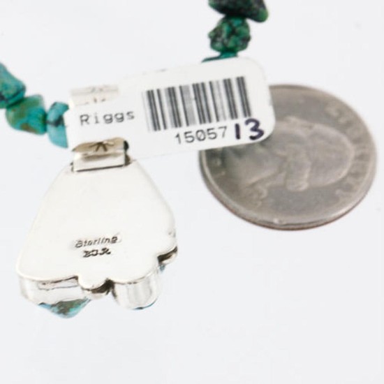 Handmade Certified Authentic Navajo .925 Sterling Silver Natural Turquoise Native American Necklace 370998610377