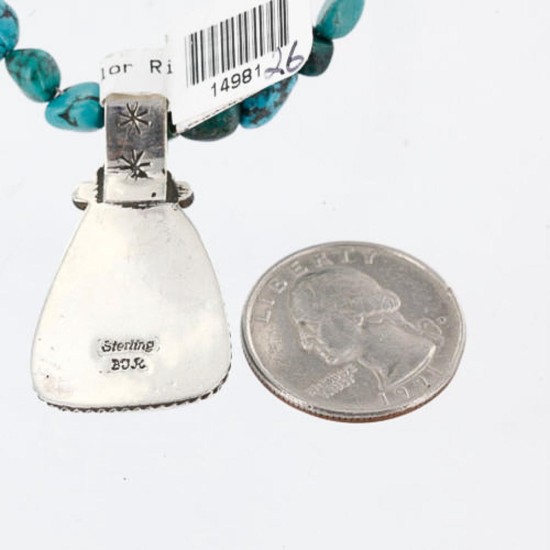 Handmade Certified Authentic Navajo .925 Sterling Silver Natural Turquoise Native American Necklace 370998700368