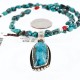 Handmade Certified Authentic Navajo .925 Sterling Silver Natural Turquoise Native American Necklace 370999026780