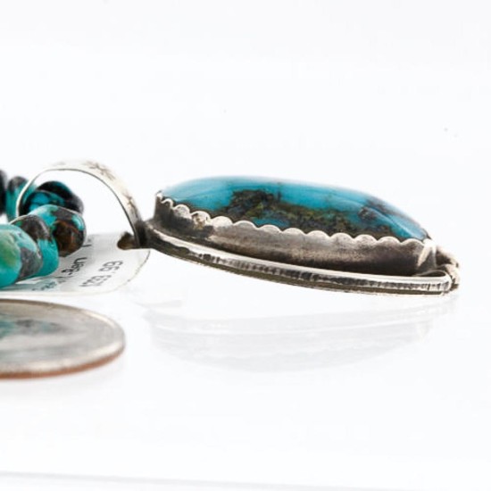 Handmade Certified Authentic Navajo .925 Sterling Silver Natural Turquoise Native American Necklace 370999026780