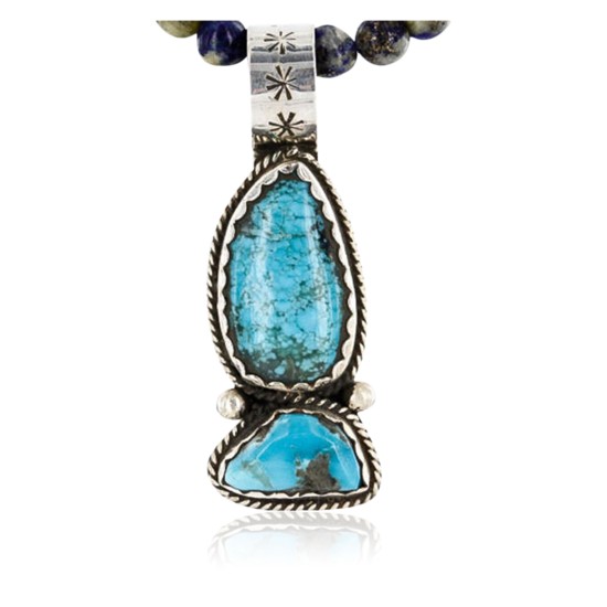 Handmade Certified Authentic Navajo .925 Sterling Silver Natural Turquoise Native American Necklace 370999154488
