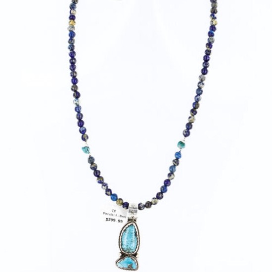 Handmade Certified Authentic Navajo .925 Sterling Silver Natural Turquoise Native American Necklace 370999154488