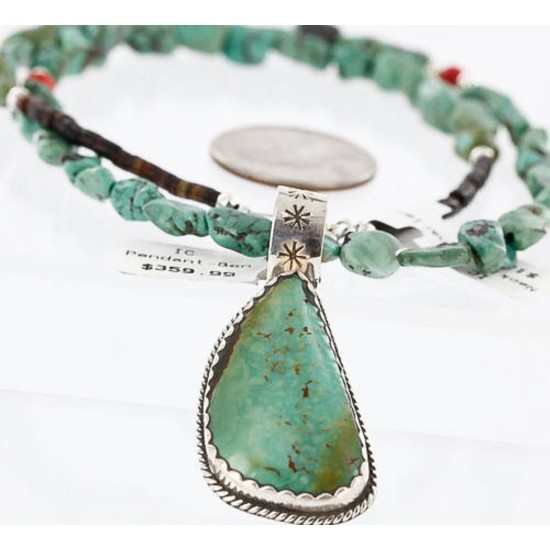 Handmade Certified Authentic Navajo .925 Sterling Silver Natural Turquoise Native American Necklace 371003488955