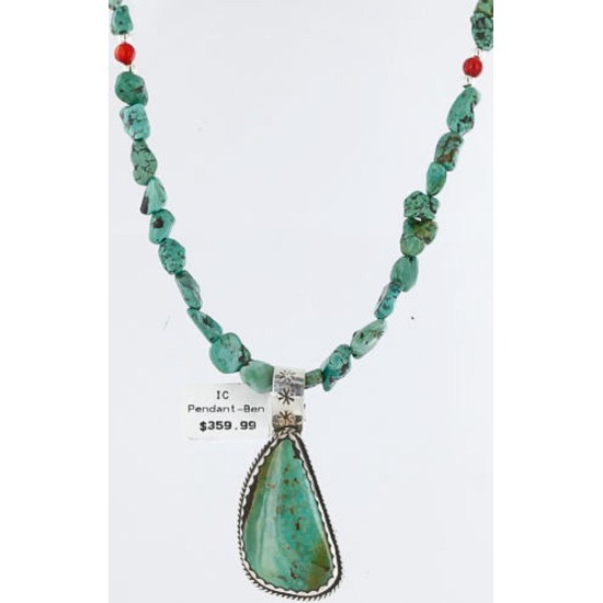 Handmade Certified Authentic Navajo .925 Sterling Silver Natural Turquoise Native American Necklace 371003488955