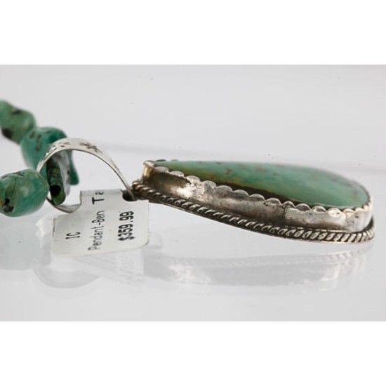 Handmade Certified Authentic Navajo .925 Sterling Silver Natural Turquoise Native American Necklace 371003488955