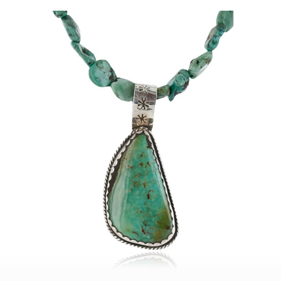 Handmade Certified Authentic Navajo .925 Sterling Silver Natural Turquoise Native American Necklace 371003488955