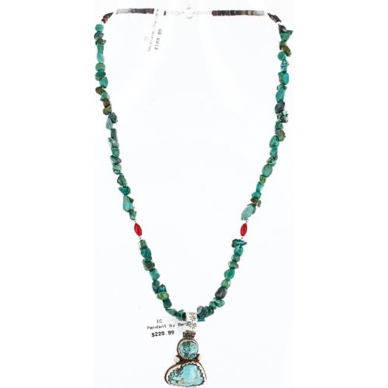 Handmade Certified Authentic Navajo .925 Sterling Silver Natural Turquoise Native American Necklace 371006126679