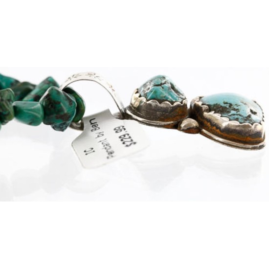Handmade Certified Authentic Navajo .925 Sterling Silver Natural Turquoise Native American Necklace 371006126679