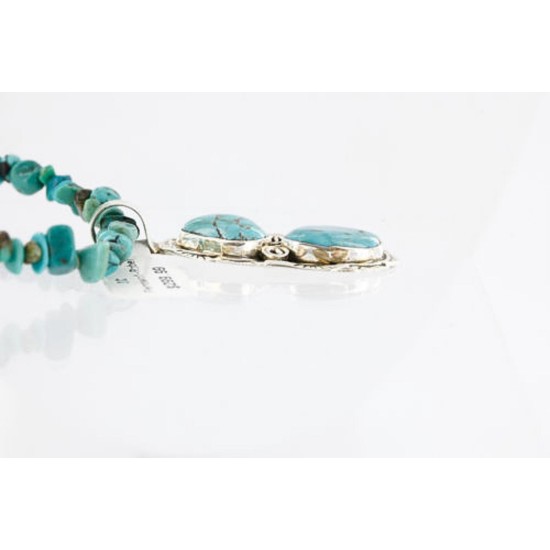 Handmade Certified Authentic Navajo .925 Sterling Silver Natural Turquoise Native American Necklace 371019608892