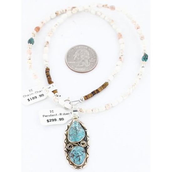 Handmade Certified Authentic Navajo .925 Sterling Silver Natural Turquoise Native American Necklace 371020933913 Handmade Certified Authentic Navajo .925 Sterling Silver Natural Turquoise Native American Necklace 371020933913