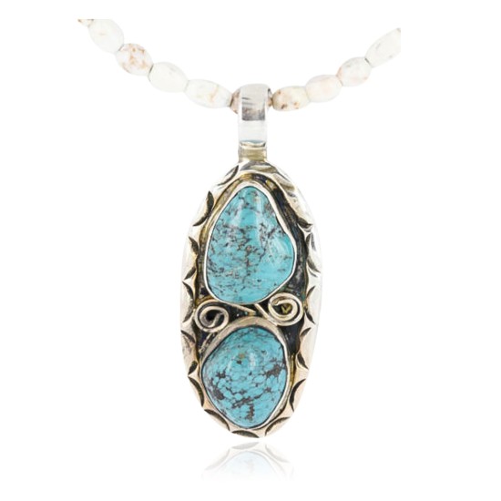 Handmade Certified Authentic Navajo .925 Sterling Silver Natural Turquoise Native American Necklace 371020933913 Handmade Certified Authentic Navajo .925 Sterling Silver Natural Turquoise Native American Necklace 371020933913