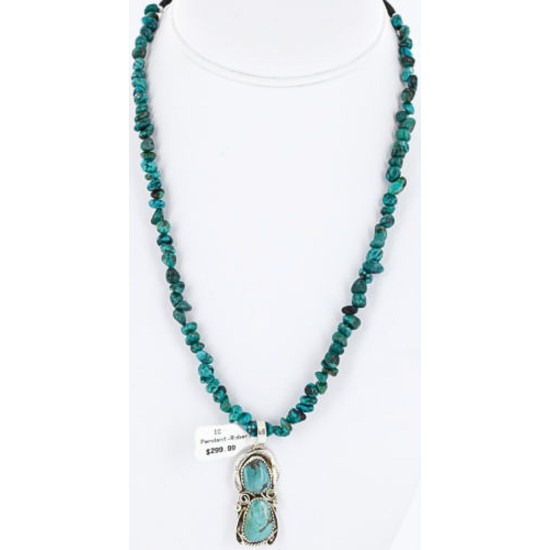 Handmade Certified Authentic Navajo .925 Sterling Silver Natural Turquoise Native American Necklace 371029386459