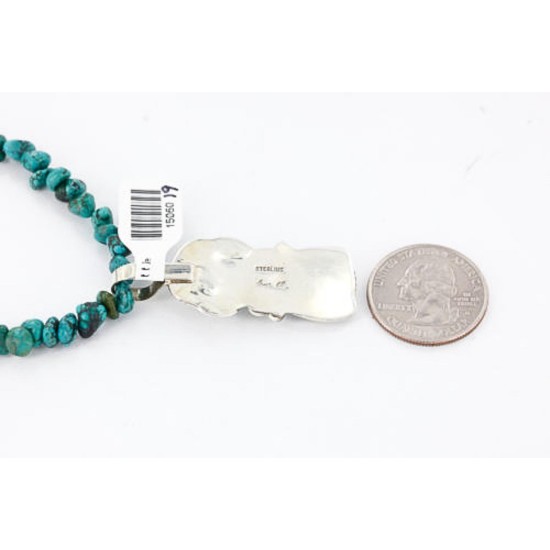 Handmade Certified Authentic Navajo .925 Sterling Silver Natural Turquoise Native American Necklace 371029386459