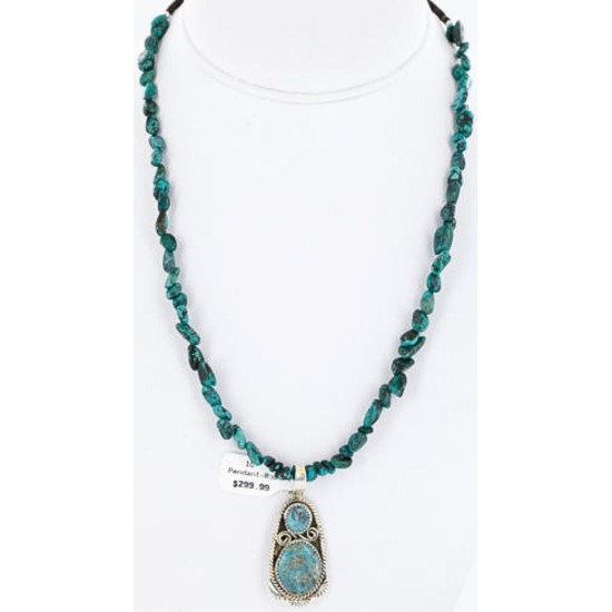 Handmade Certified Authentic Navajo .925 Sterling Silver Natural Turquoise Native American Necklace 371029421175