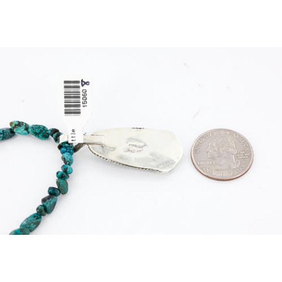 Handmade Certified Authentic Navajo .925 Sterling Silver Natural Turquoise Native American Necklace 371029421175