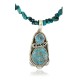 Handmade Certified Authentic Navajo .925 Sterling Silver Natural Turquoise Native American Necklace 371029421175