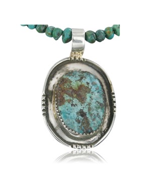 Handmade Certified Authentic Navajo .925 Sterling Silver Natural Turquoise Native American Necklace 371275956723