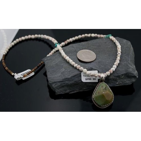 Handmade Certified Authentic Navajo .925 Sterling Silver Natural Turquoise Native American Necklace 390611347486