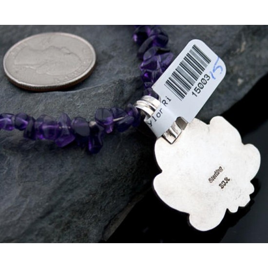 Handmade Certified Authentic Navajo .925 Sterling Silver Natural Turquoise Native American Necklace 390641049849