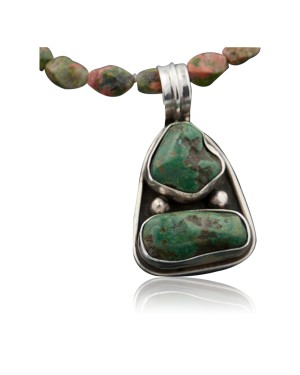 Handmade Certified Authentic Navajo .925 Sterling Silver Natural Turquoise Native American Necklace 390643697980