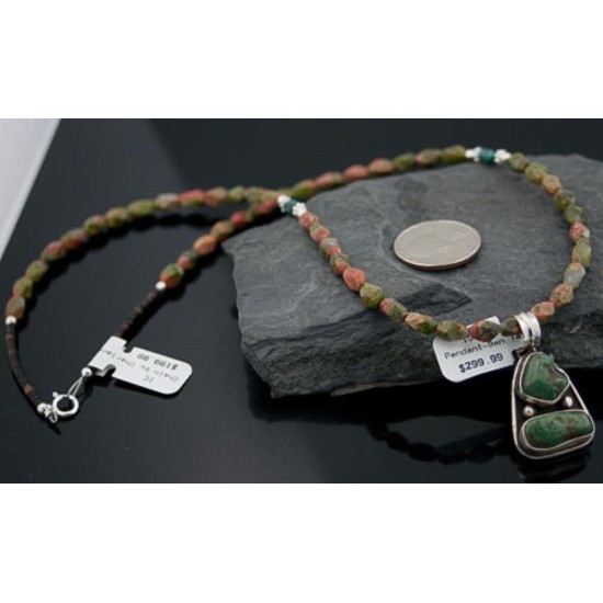 Handmade Certified Authentic Navajo .925 Sterling Silver Natural Turquoise Native American Necklace 390643697980