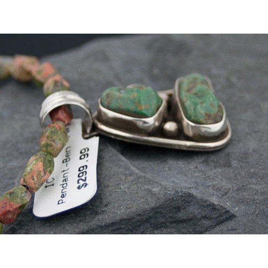 Handmade Certified Authentic Navajo .925 Sterling Silver Natural Turquoise Native American Necklace 390643697980
