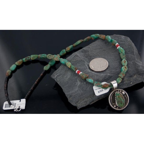 Handmade Certified Authentic Navajo .925 Sterling Silver Natural Turquoise Native American Necklace 390643938761
