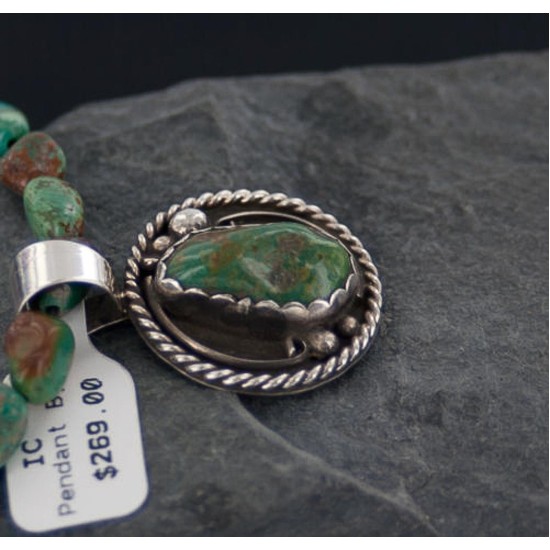 Handmade Certified Authentic Navajo .925 Sterling Silver Natural Turquoise Native American Necklace 390643938761