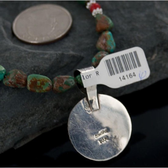 Handmade Certified Authentic Navajo .925 Sterling Silver Natural Turquoise Native American Necklace 390643938761