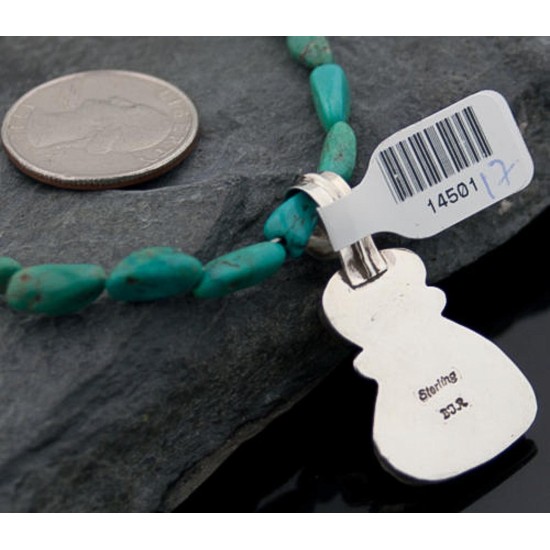 Handmade Certified Authentic Navajo .925 Sterling Silver Natural Turquoise Native American Necklace 390644548273