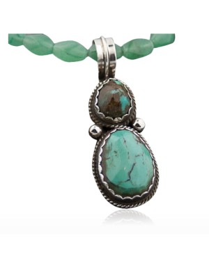 Handmade Certified Authentic Navajo .925 Sterling Silver Natural Turquoise Native American Necklace 390645938130