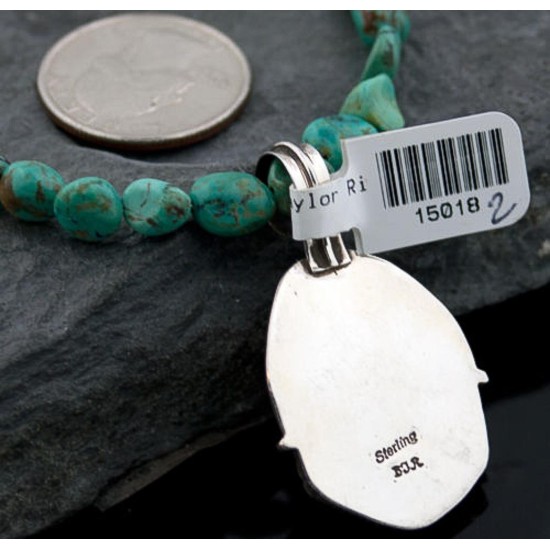 Handmade Certified Authentic Navajo .925 Sterling Silver Natural Turquoise Native American Necklace 390646480458