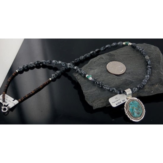 Handmade Certified Authentic Navajo .925 Sterling Silver Natural Turquoise Native American Necklace 390649031136