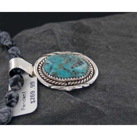 Handmade Certified Authentic Navajo .925 Sterling Silver Natural Turquoise Native American Necklace 390649031136